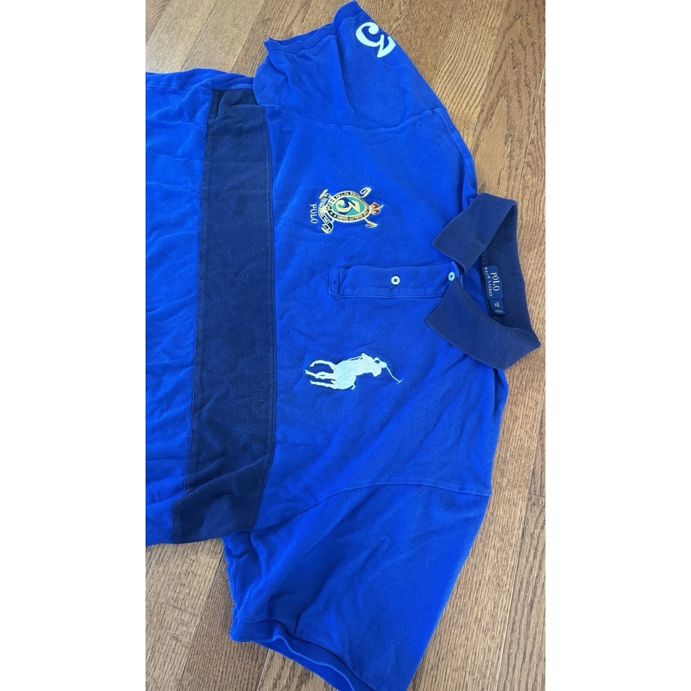 Polo Ralph Lauren Polo Shirt Mens 2XB Blue Big Pony Crest Big And Tall #3 Preppy